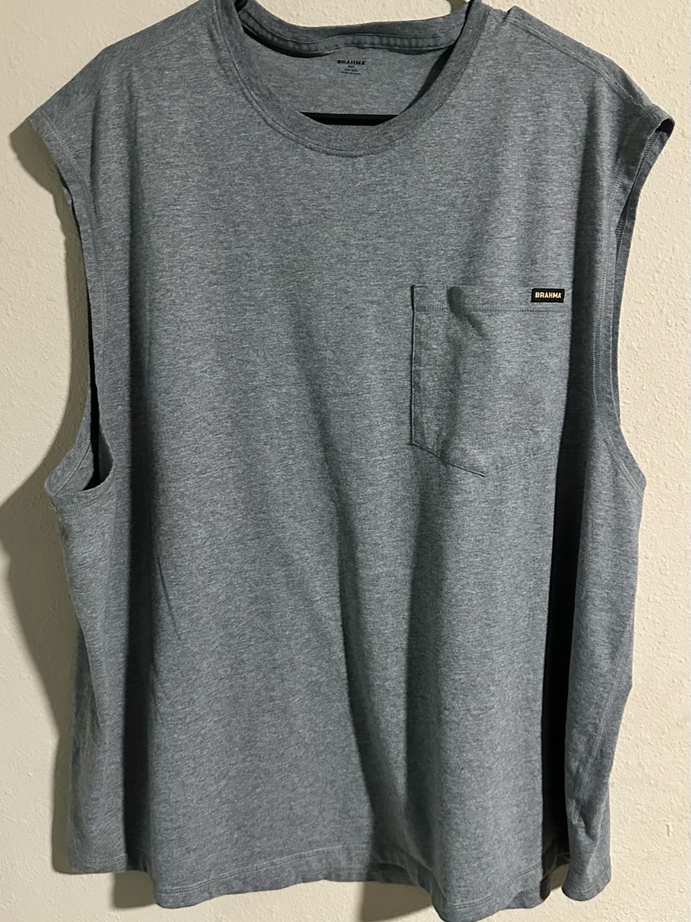 Brahma Men's Heather Gray Sleeveless Pocket Tank